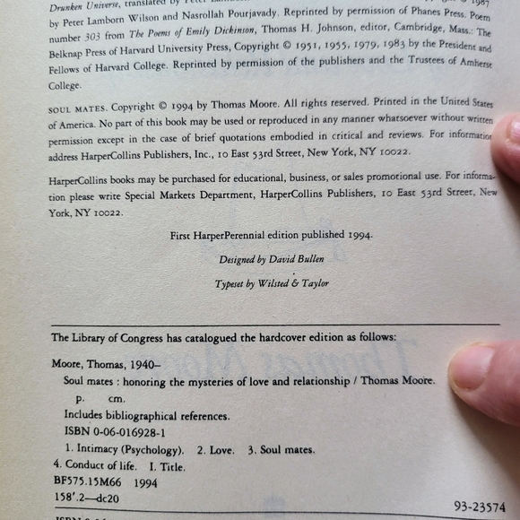 Soul Mates by Thomas Moore (1994, Trade Paperback) - Picture 2 of 3